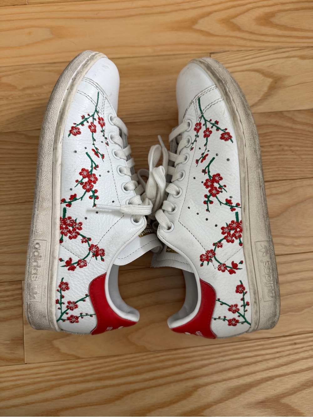 Adidas Stan Smith Red Cherry Blossom Sneakers Size 7